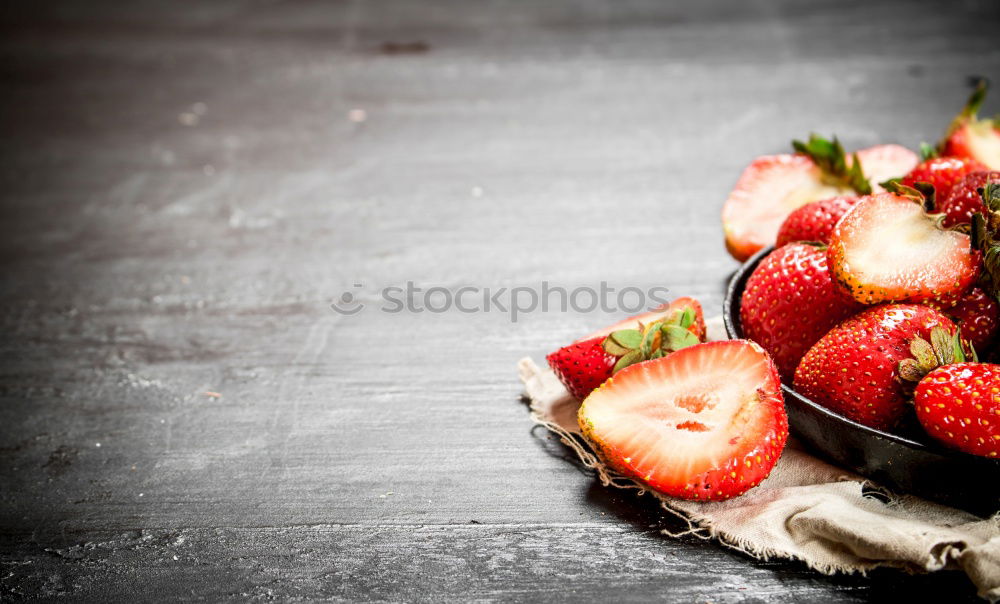 Image, Stock Photo Asparagus and strawberries