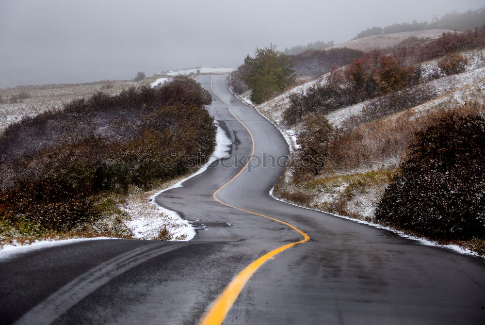 Asphalt road in hills