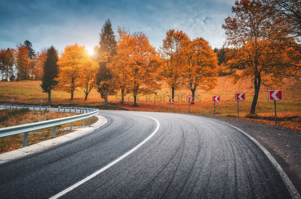 Similar – Image, Stock Photo Aerial view on countryside road. Straight road view from above.