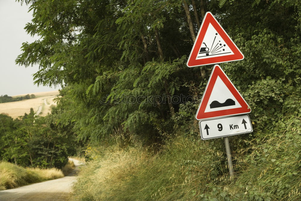 Similar – rolled gravel Road sign