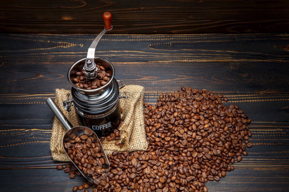 Similar – Image, Stock Photo Close-up coffee grinding machine