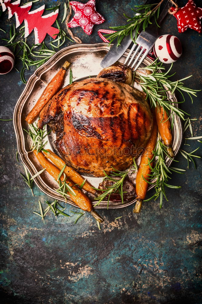 Similar – Image, Stock Photo Christmas dinner Food Meat