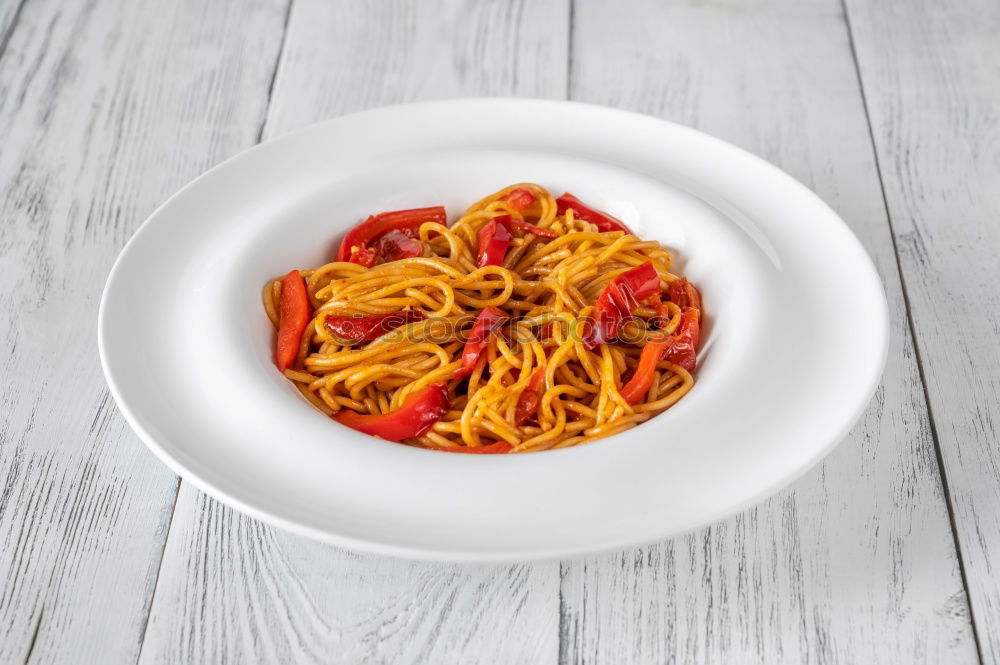 Similar – Image, Stock Photo chilli prawn linguine Food