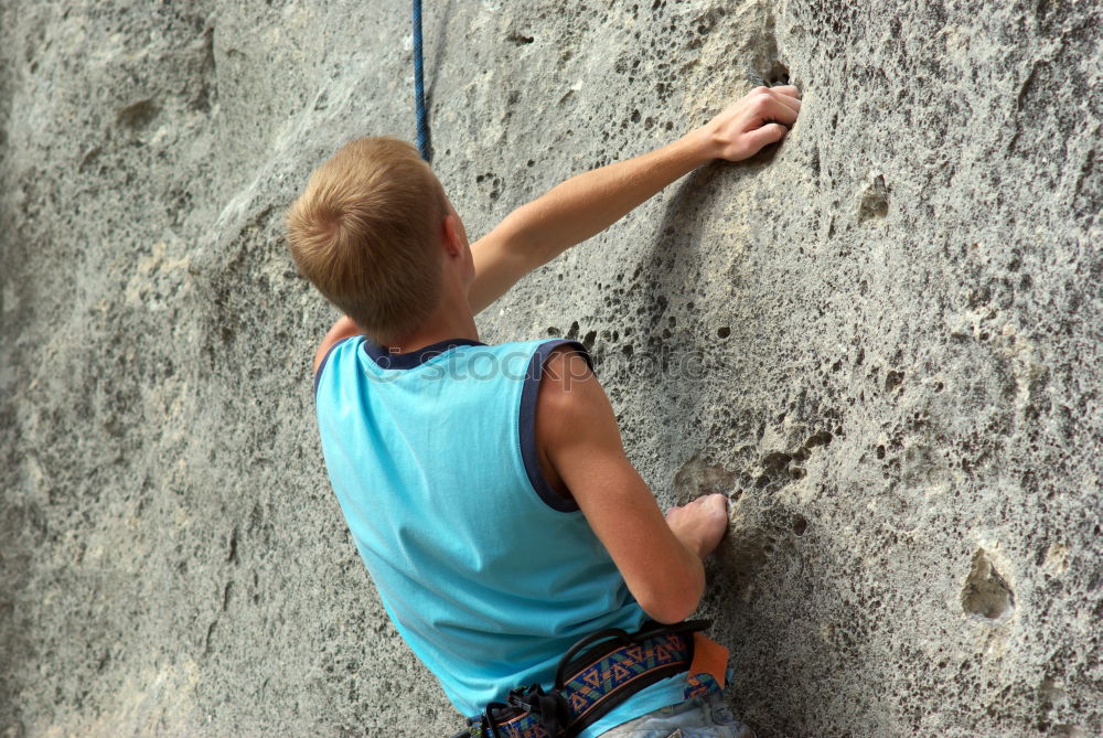 Similar – Image, Stock Photo little boy climbing a rock wall indoor