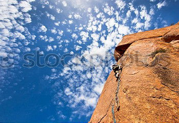 Similar – Image, Stock Photo Rock climber clinging to a cliff.