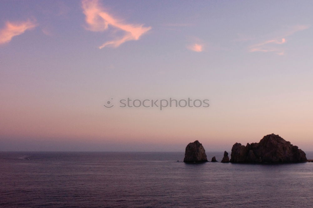 Similar – Image, Stock Photo Coast and calm sea in evening