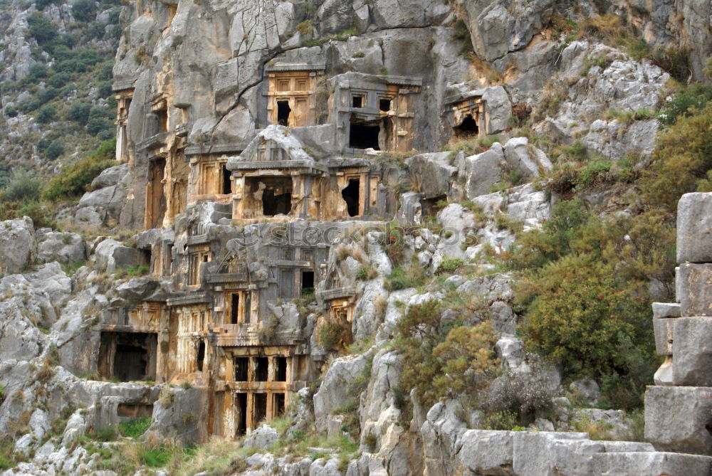 Image, Stock Photo rock tombs