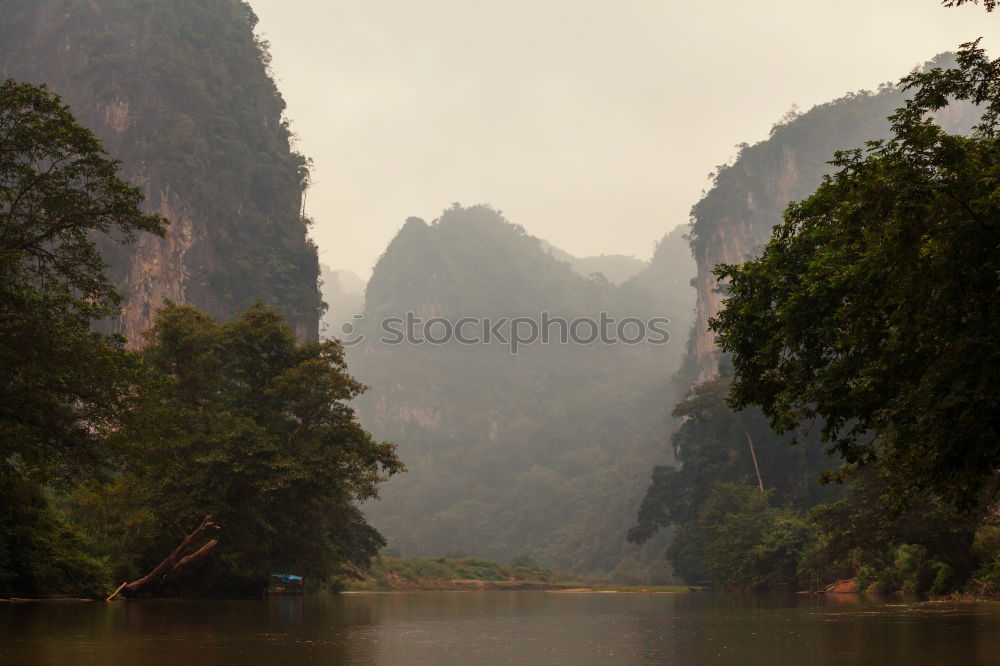 Image, Stock Photo Landscape Vietnam. River view in the dim light of dusk at Ninhbinh, Tam Coc, Vietnam