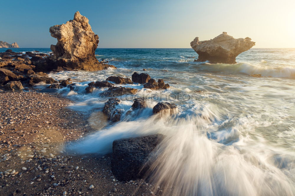 Similar – Beautiful Bay Rocky Landscape In Town Of Lagos, Portugal