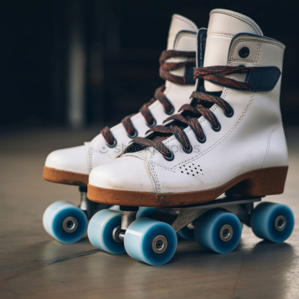 Similar – A pair of roller skates on the sidewalk.