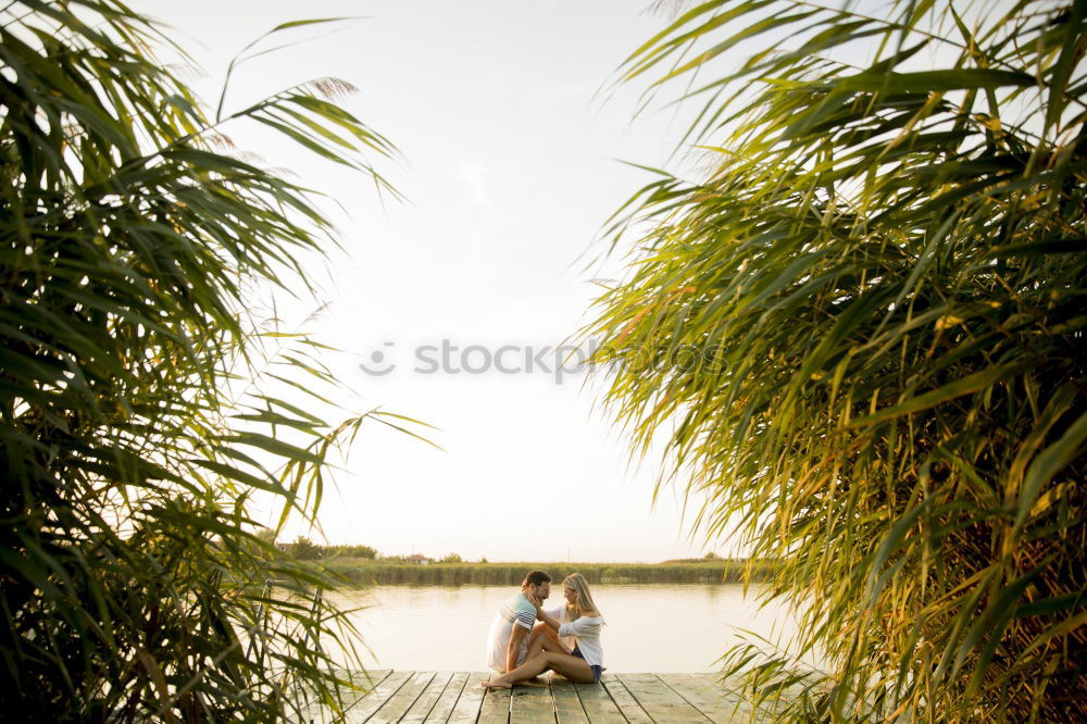 Image, Stock Photo Child at the lake Lake