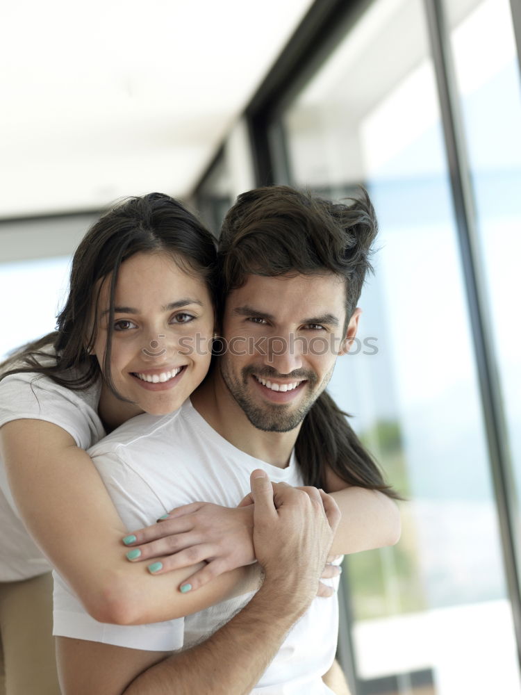 Similar – Image, Stock Photo Young couple playing in front of a mirror