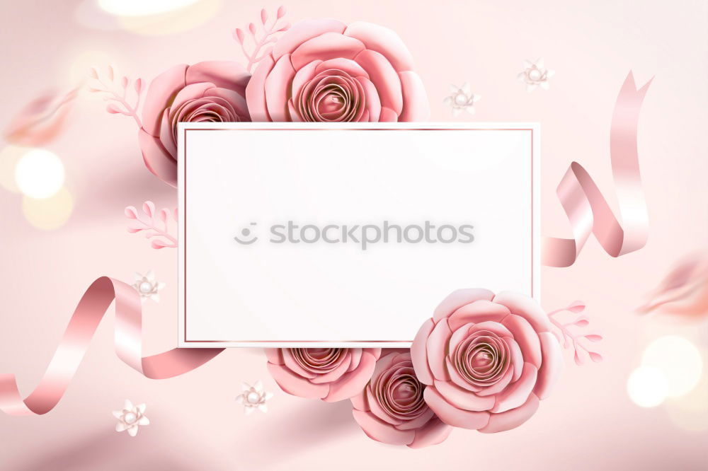 Image, Stock Photo Tablet PC with blank screen on pink background