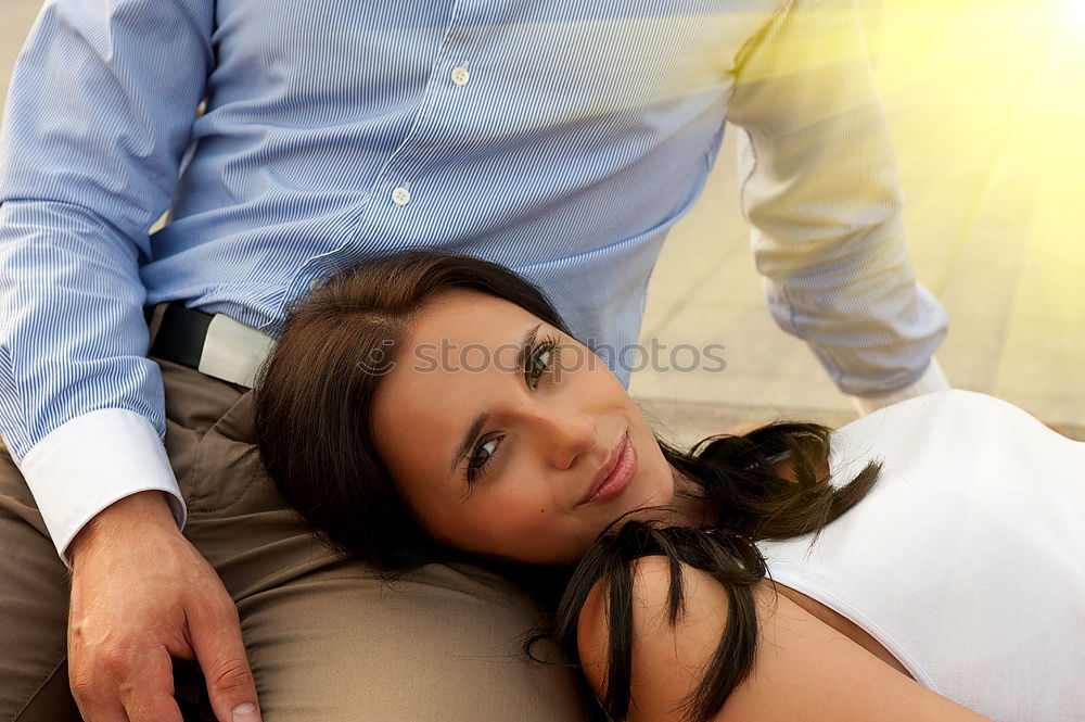 Image, Stock Photo Couple embracing in car