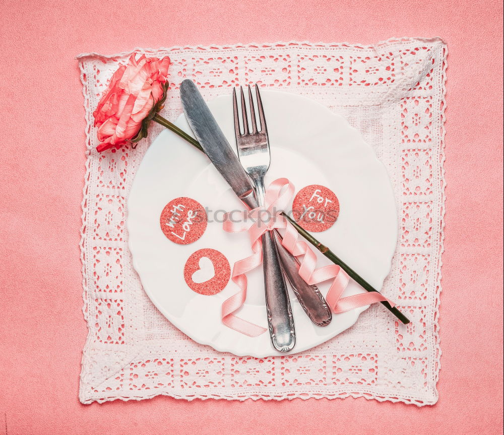 Table setting for romantic dinner