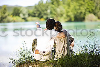 Similar – happy lovers on Holiday in the alps mountains