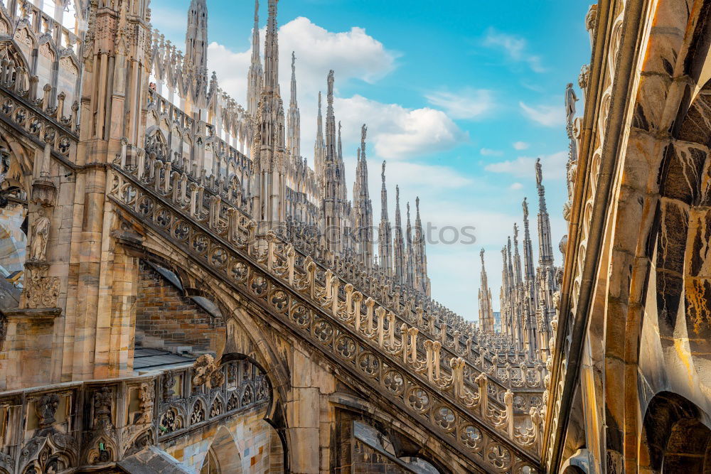 Similar – Image, Stock Photo Architecture on roof of Duomo cathedral