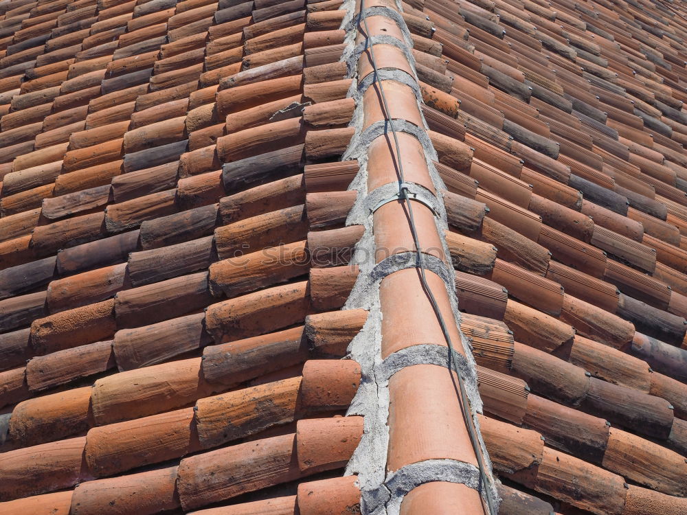 Similar – Image, Stock Photo The small roof window seemed to be lost and useless for a long time between the many red and meanwhile also weathered beavertail tiles