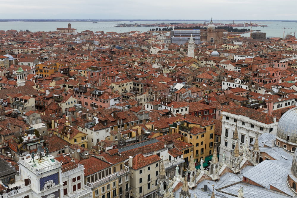 Similar – Image, Stock Photo Panoramic aerial view of Venice with St. Mark’s cathedral domes