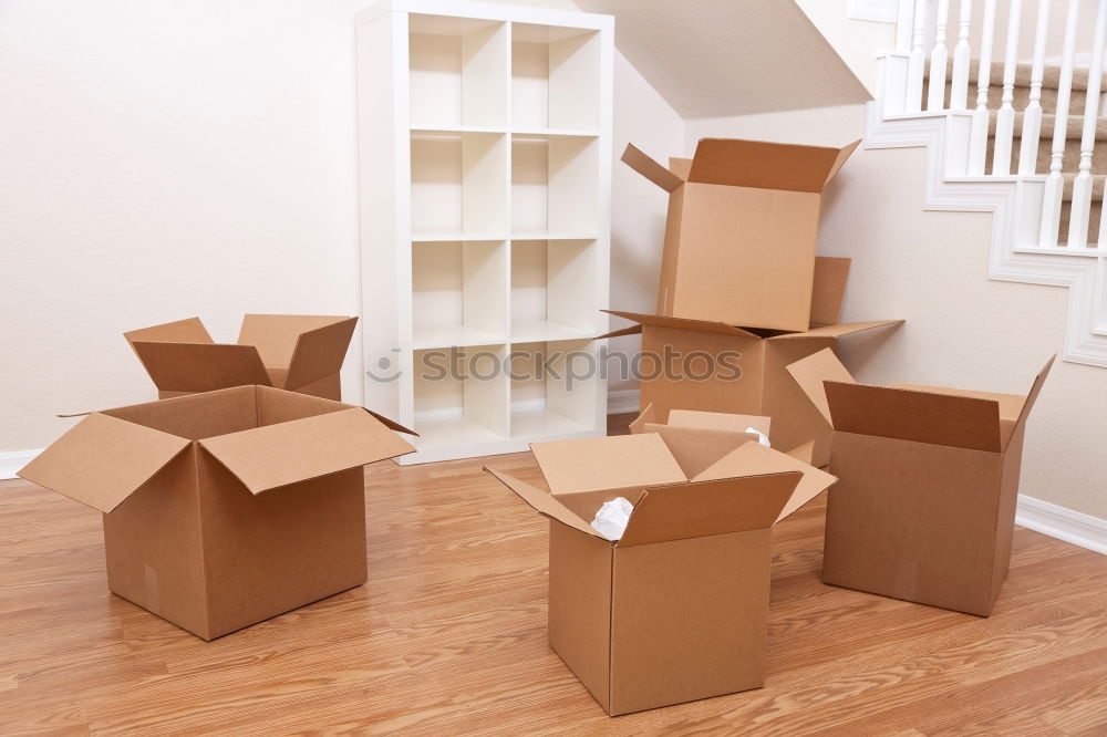 Similar – Image, Stock Photo empty cardboard packages from shipping from an online shop