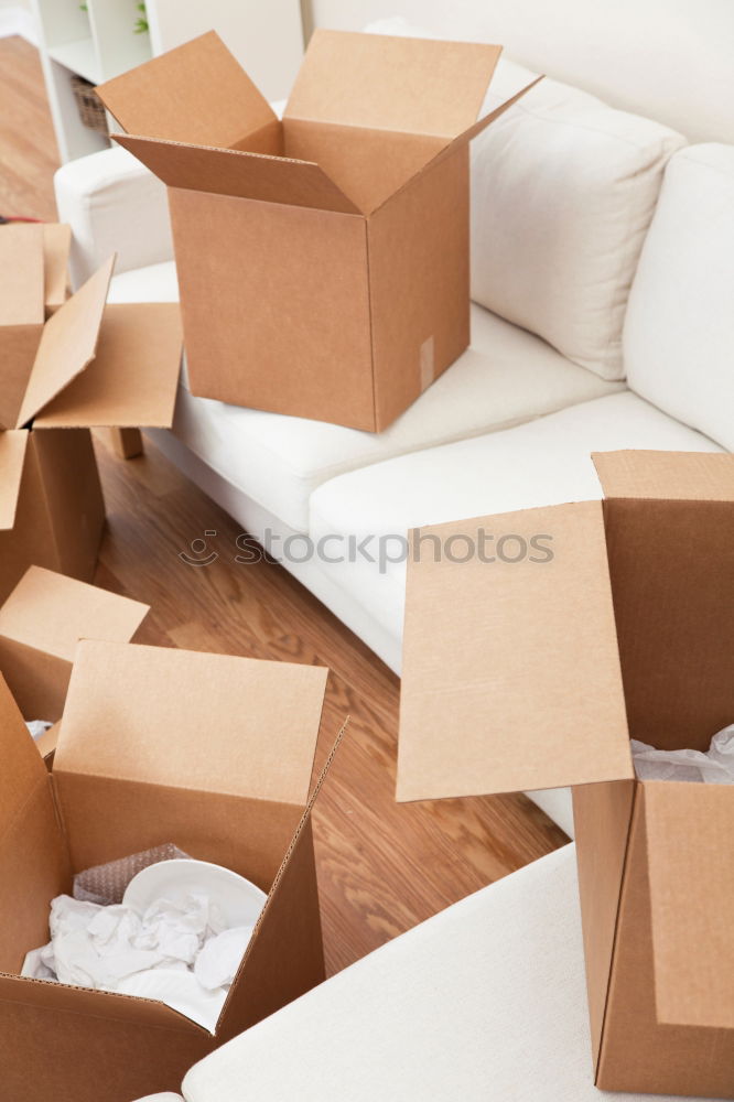 Image, Stock Photo empty cardboard packages from shipping from an online shop