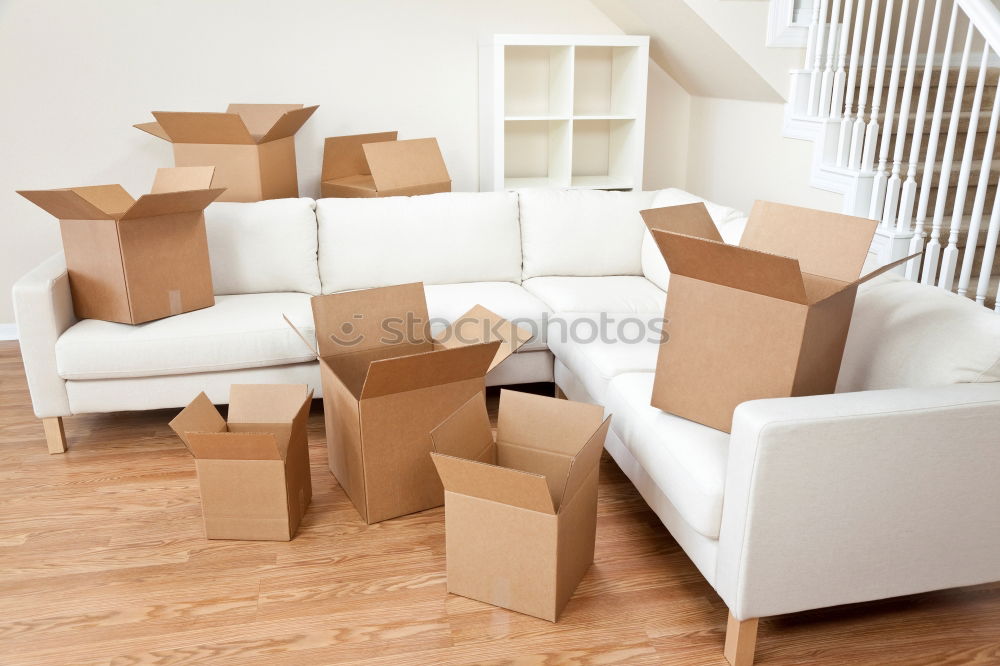 Similar – Image, Stock Photo empty cardboard packages from shipping from an online shop