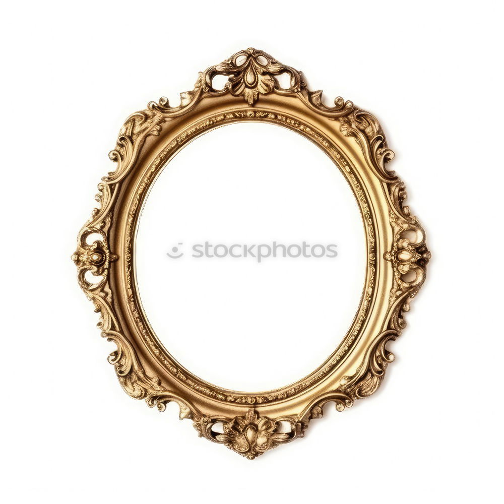 Similar – Image, Stock Photo Ornate oval metal picture frame without picture on a rusty nail on the outside of a brown wooden hut in the harbor garden in Offenbach am Main in Hesse, Germany