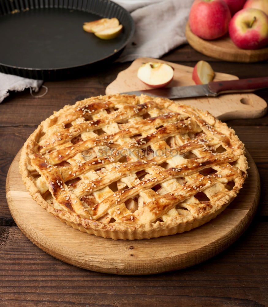 Similar – Image, Stock Photo baked whole round apple pie