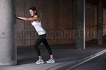 Similar – athletic woman stretching