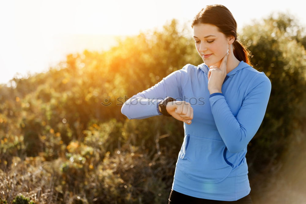 Similar – Image, Stock Photo Pretty fit young woman jogging in woodland