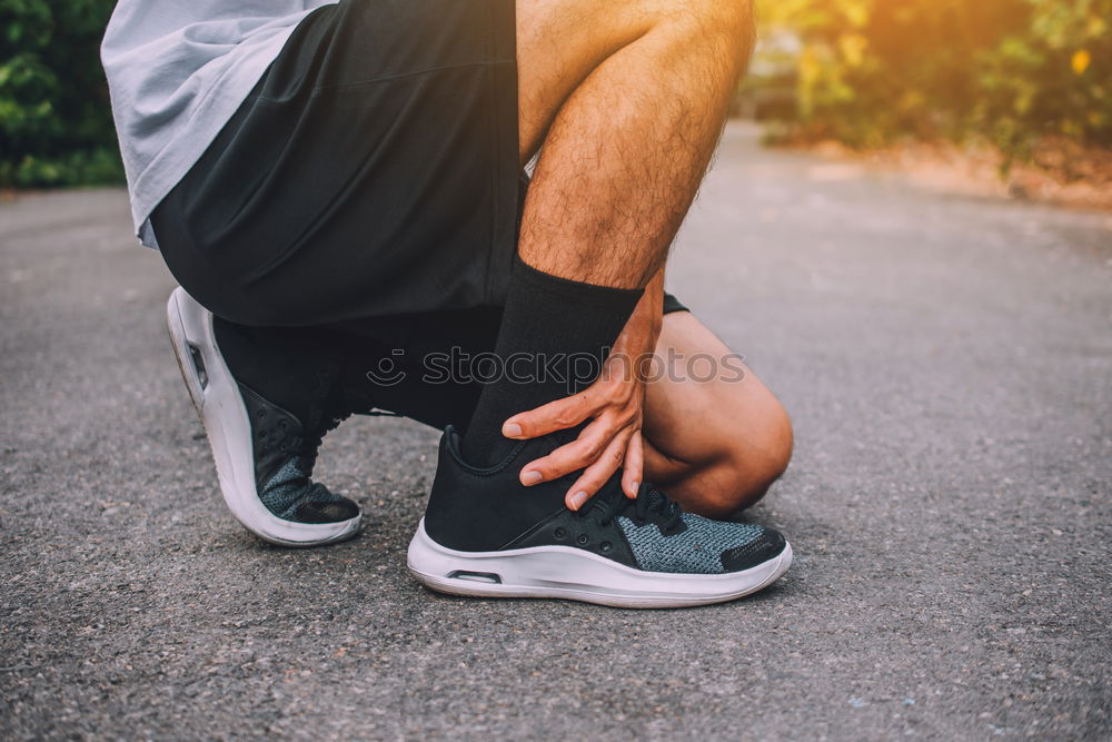 Similar – Image, Stock Photo Close up of legs of runner in the city.