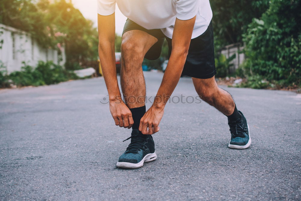 Similar – Image, Stock Photo Close up of legs stretching.