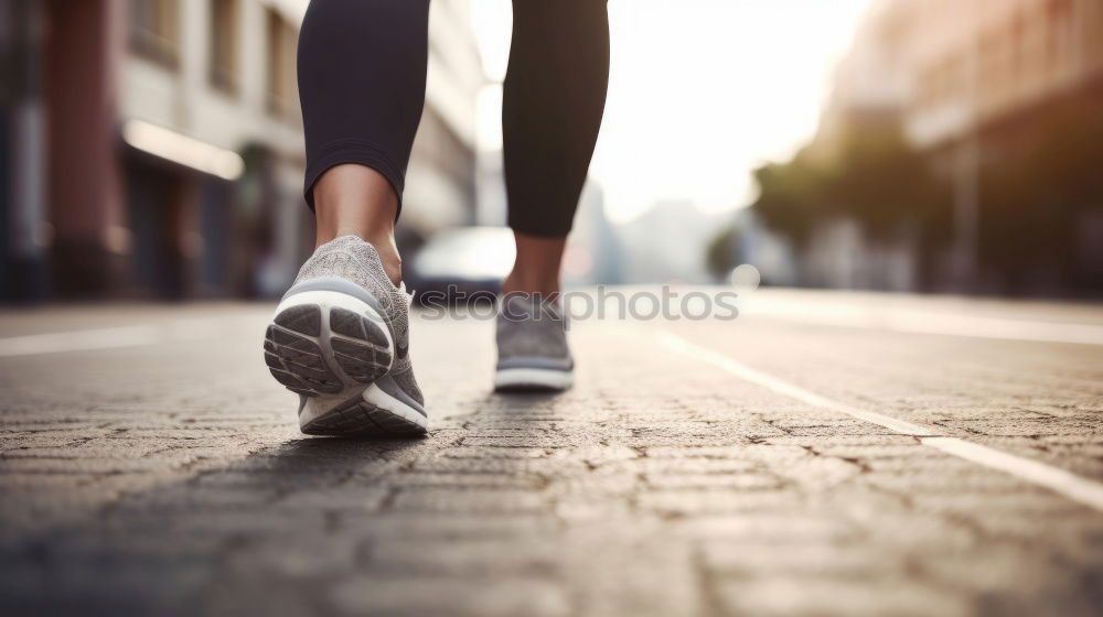 Similar – Image, Stock Photo Close up of legs of runner in the city.