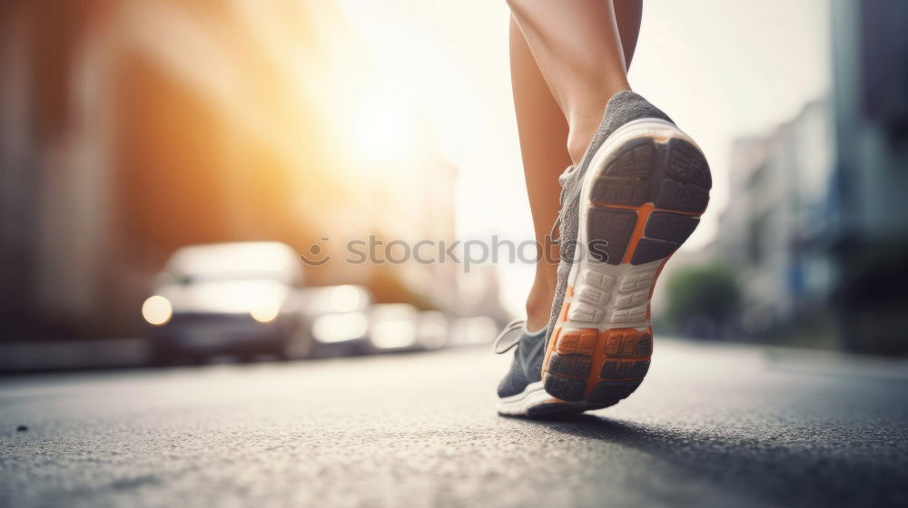 Similar – Image, Stock Photo Close up of legs of runner in the city.