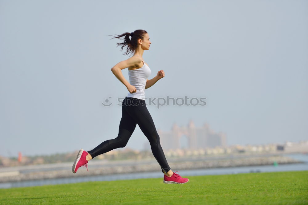 Similar – Image, Stock Photo Black woman, afro hairstyle, running outdoors in urban road.