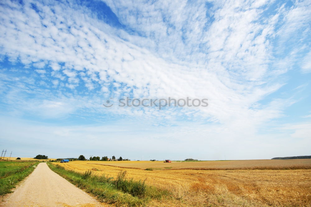 Similar – Endlose Straße Feld Wolken