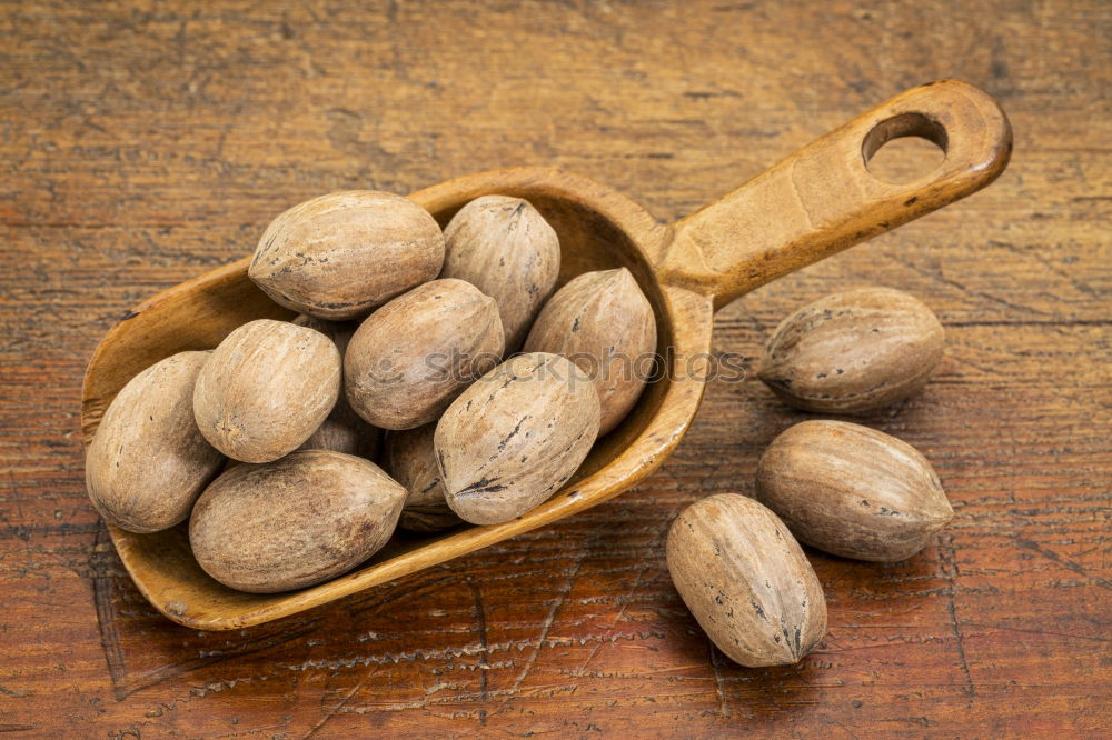 Similar – Soy beans on wooden spoon and wooden table