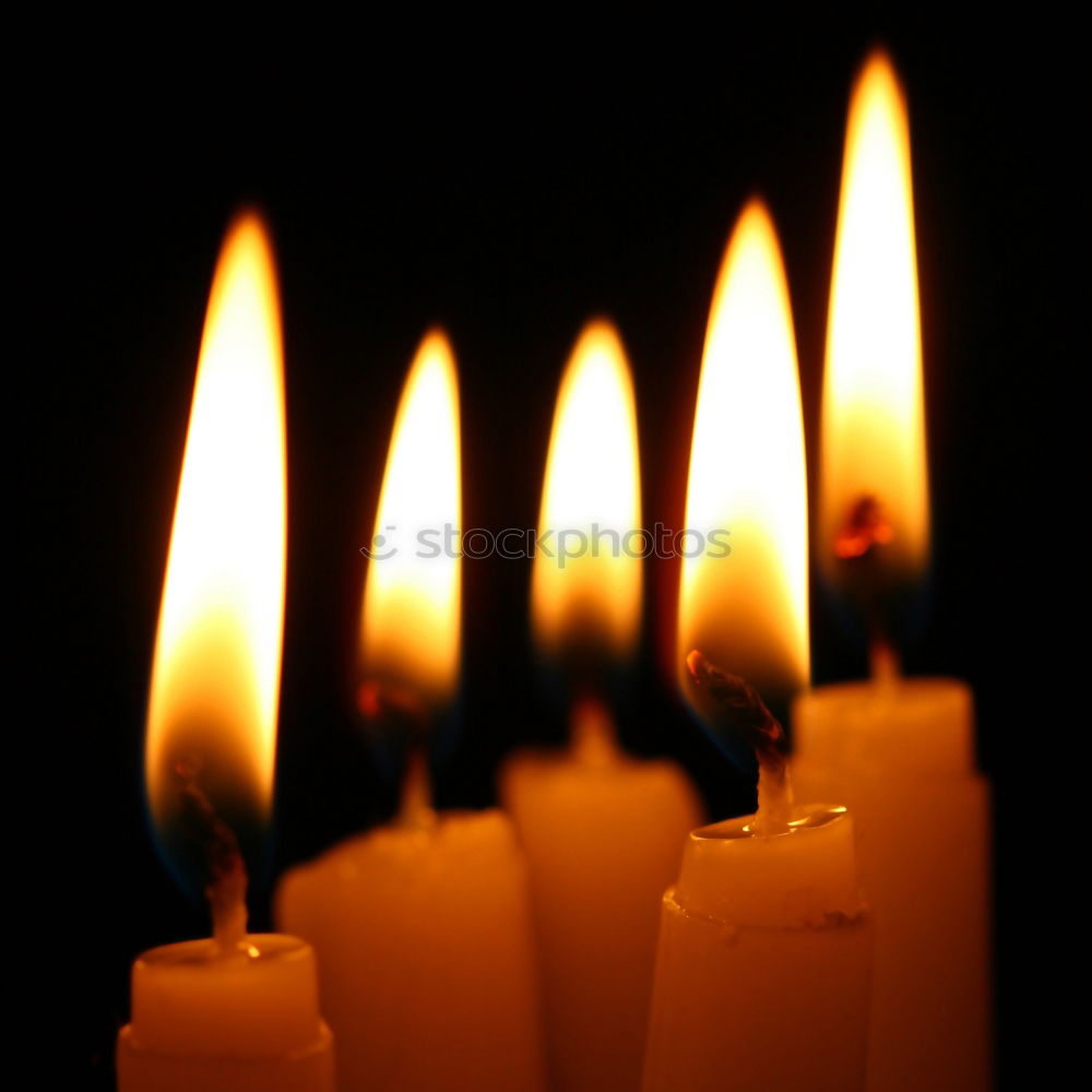 Similar – Image, Stock Photo A match lights the fire of many candles