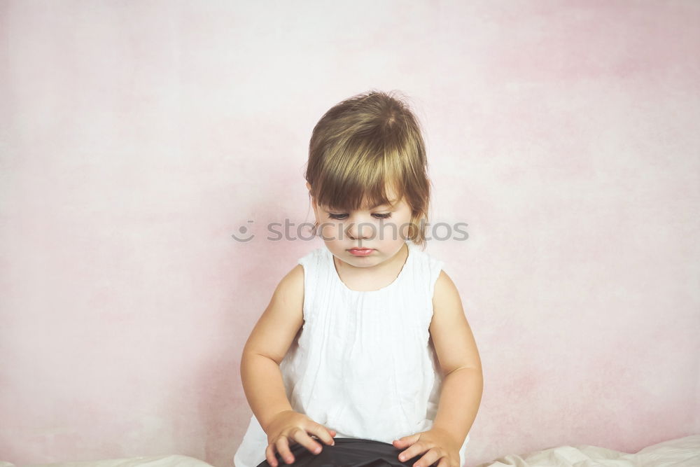 Image, Stock Photo Studio portrait of a little girl