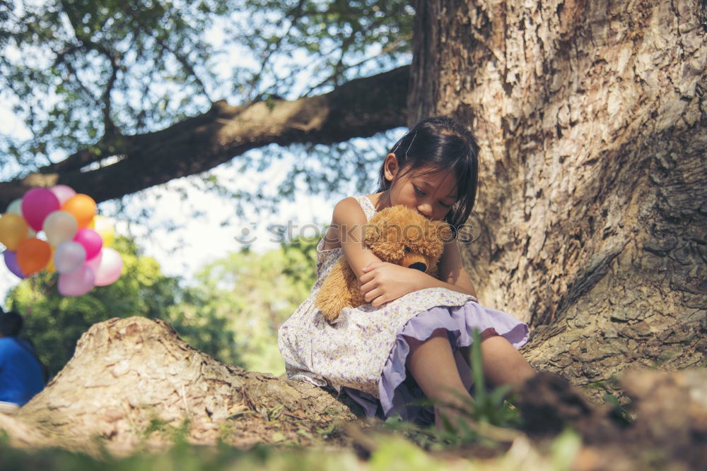 Similar – Image, Stock Photo Little girl with flower basket