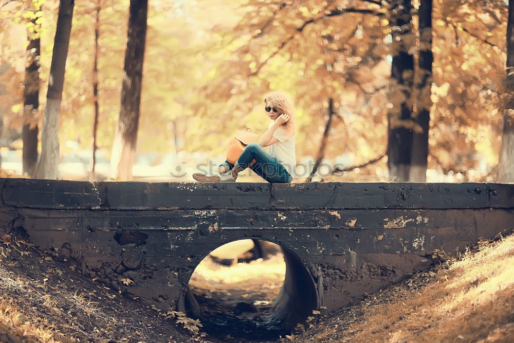 Similar – Woman and vintage suitcase