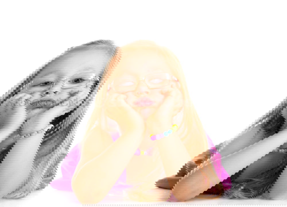 Similar – Image, Stock Photo Little girl sticking out her tongue