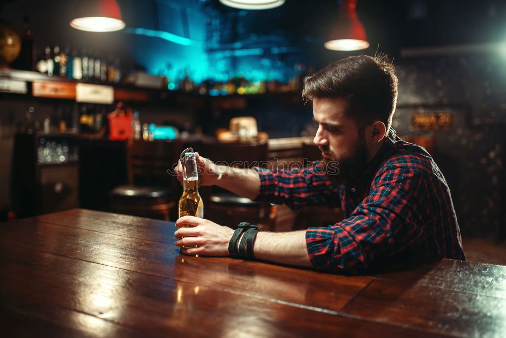 Similar – Image, Stock Photo Drunk woman giving middle finger and holding bottle in camper van