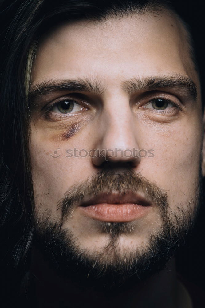 Similar – Young man with gap teeth and long hair