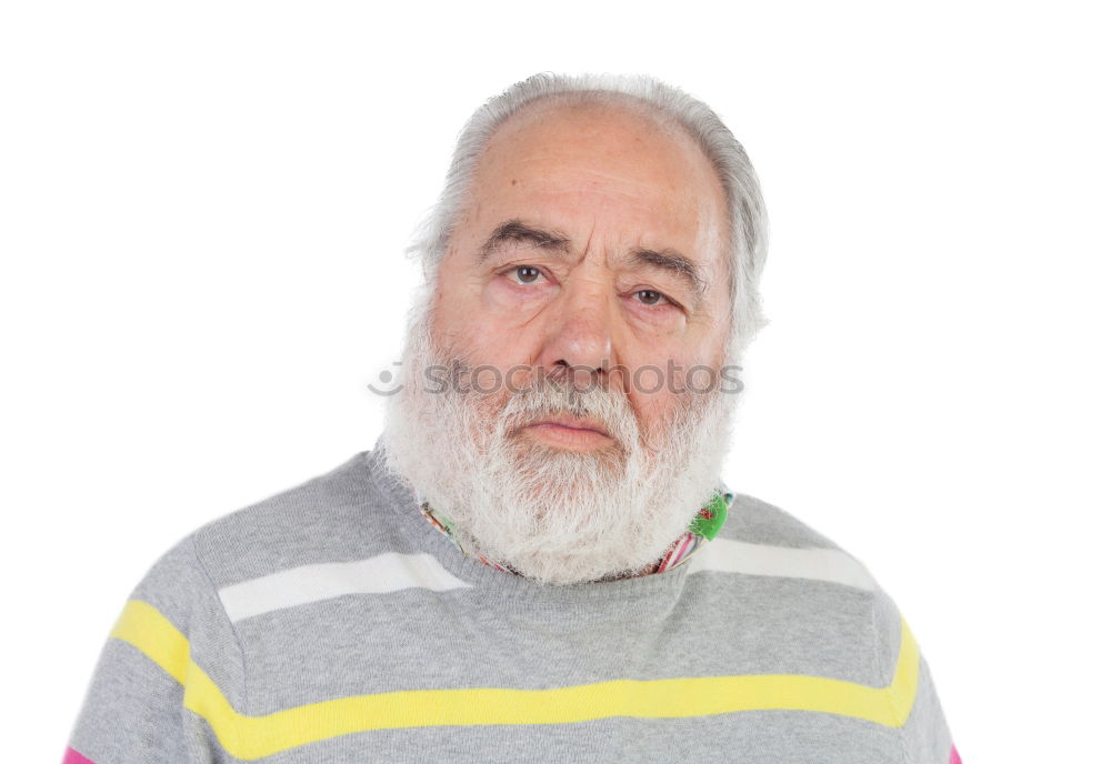 Similar – Image, Stock Photo Cheerful old man with grey hair and long beard looking at camera