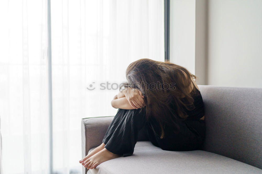 Similar – Image, Stock Photo Young beautiful woman reflected in a huge window