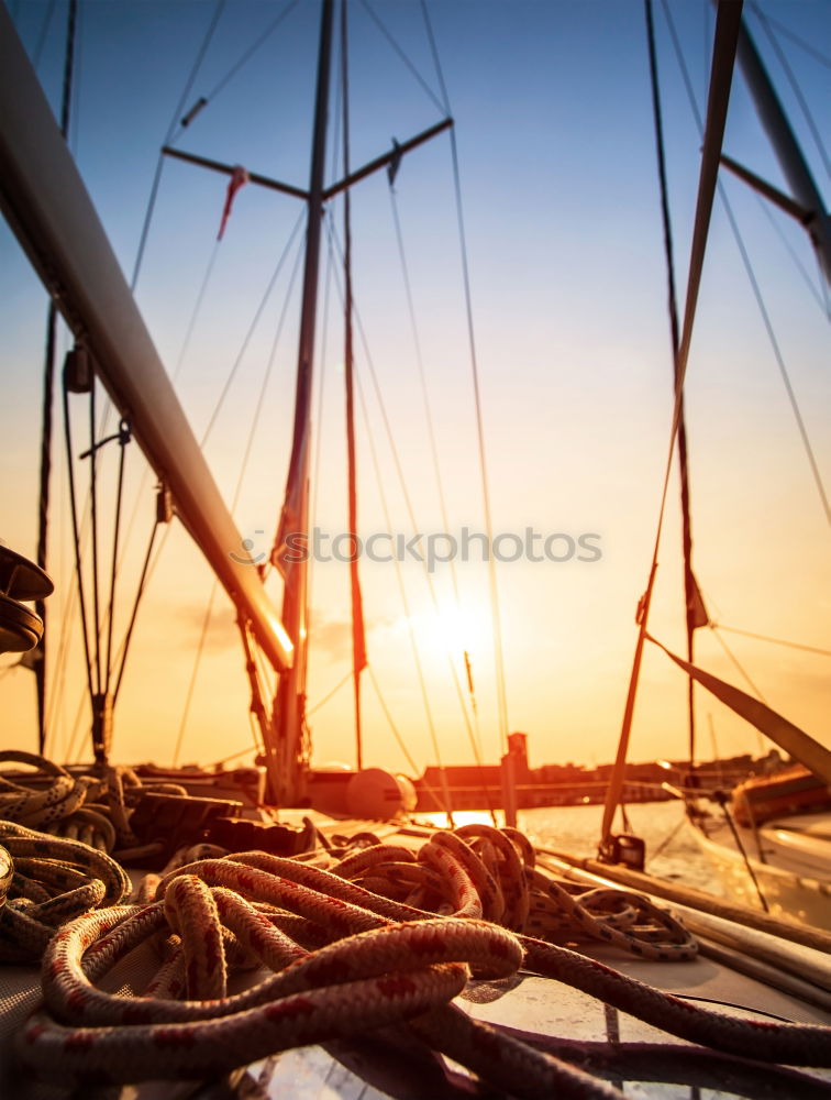 Similar – Image, Stock Photo Boats anchoring at jetty in Croatia at sunset