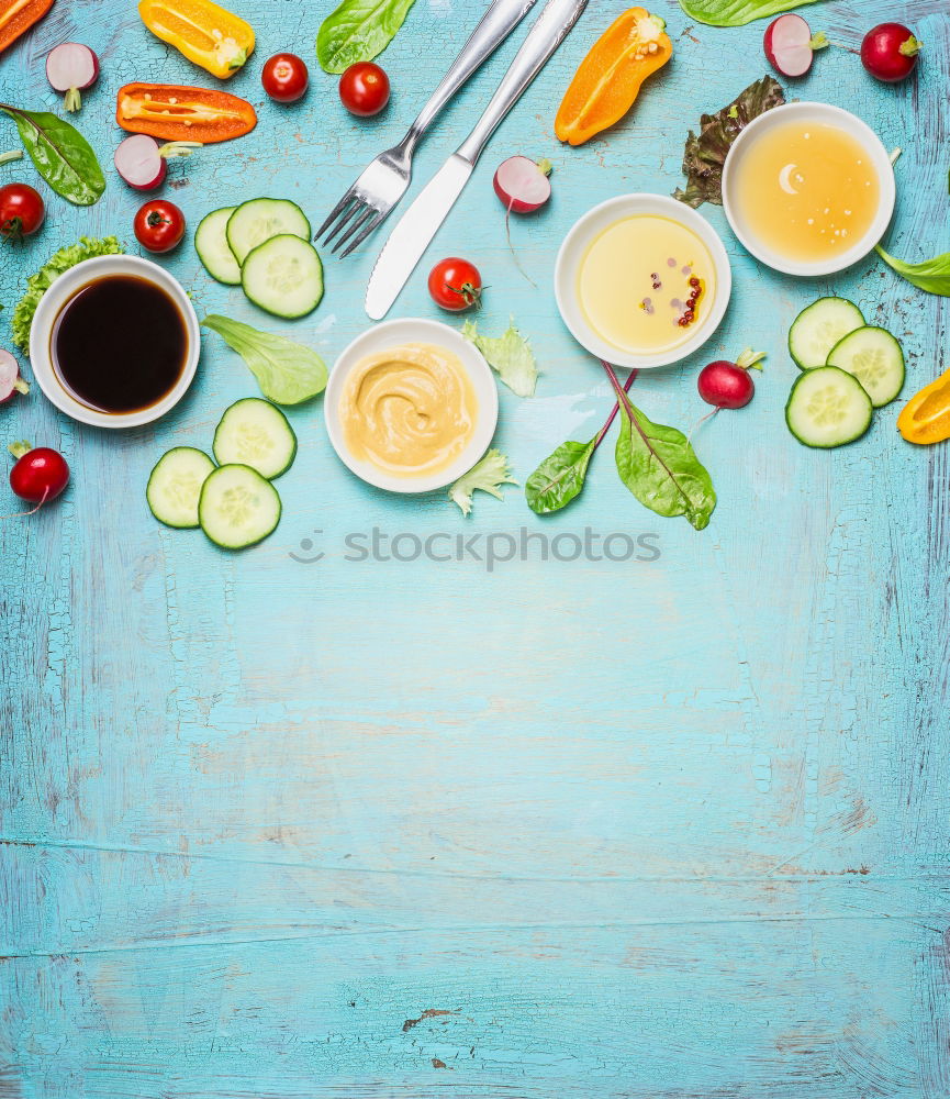 Similar – Image, Stock Photo Golden turmeric milk on tray with ingredients