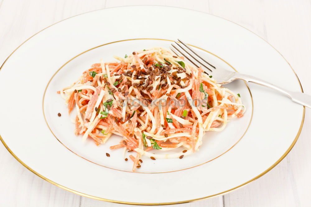 Similar – Plate of penne pasta with arrabiata sauce