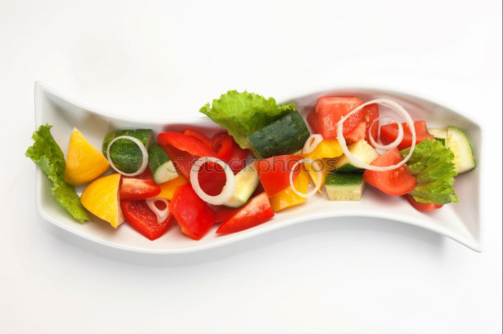 Similar – Image, Stock Photo Meat skewers with vegetables and salad